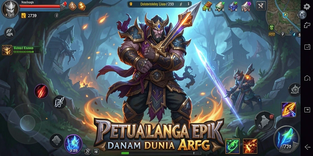 Tampilan gameplay mendebarkan dalam dunia ARPG yang kaya.