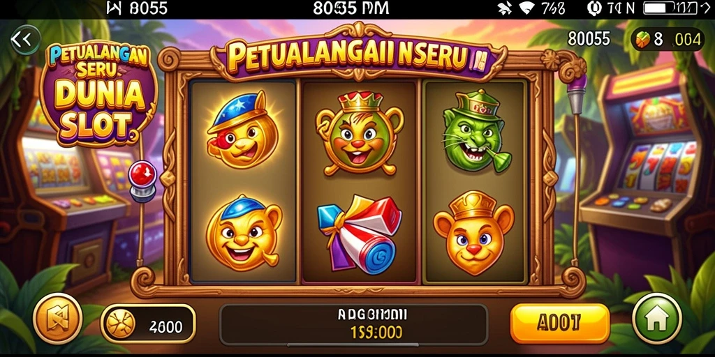 Tampilan gameplay yang menarik dari 8055, penuh warna dan efek visual.