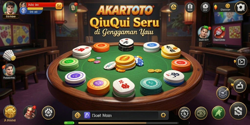 Tampilan screenshot utama AKARTOTO menampilkan serunya permainan QiuQiu.