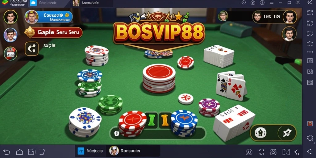 Tampilan gameplay seru dalam permainan Gaple di BOSVIP88.