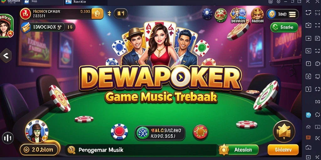 Tampilan gameplay DEWAPOKER yang mengasyikkan dan penuh musik.