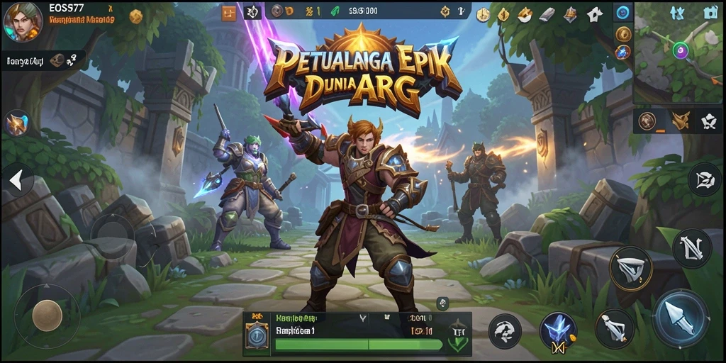 Tampilan gameplay ARPG yang seru dan penuh aksi di EOS77.