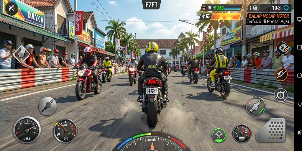 Gambaran lengkap gameplay F7F7 dengan balapan yang mendebarkan.