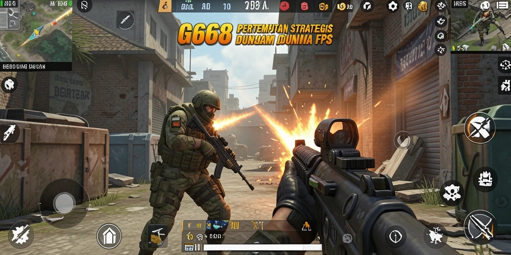 Gameplay mendebarkan dalam G668 dengan aksi FPS yang intens.