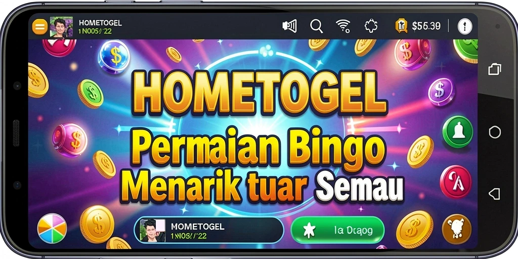 Gameplay seru Bingo di HOMETOGEL dengan tampilan menarik.