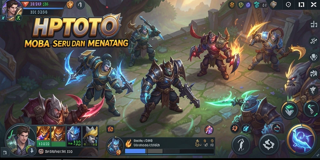 Tampilan gameplay menegangkan dari HPTOTO dalam pertarungan MOBA.