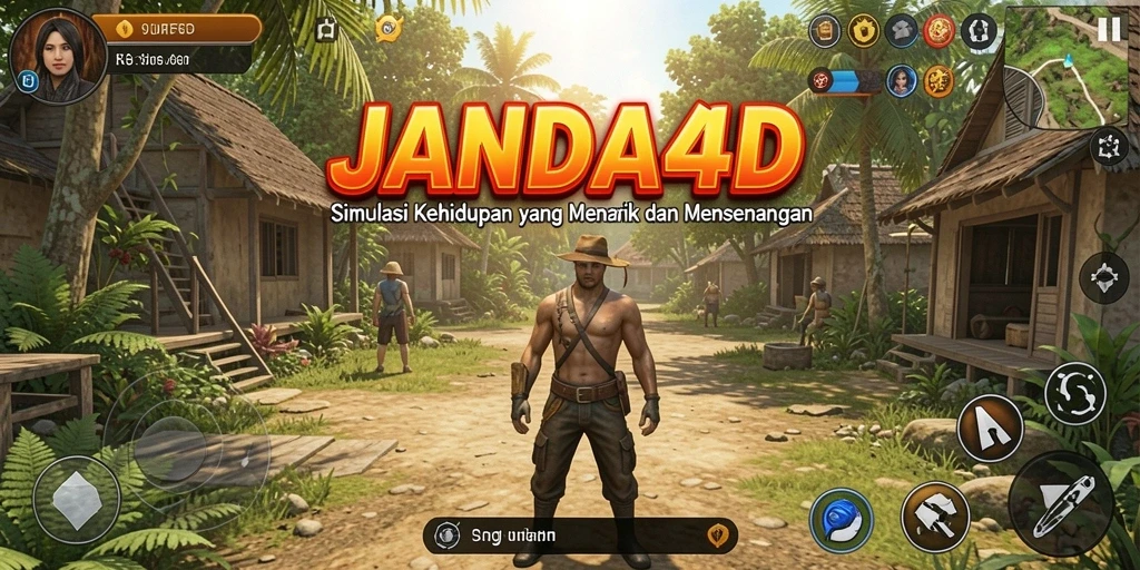 Tampilan menarik dari gameplay JANDA4D yang menggambarkan simulasi kehidupan.