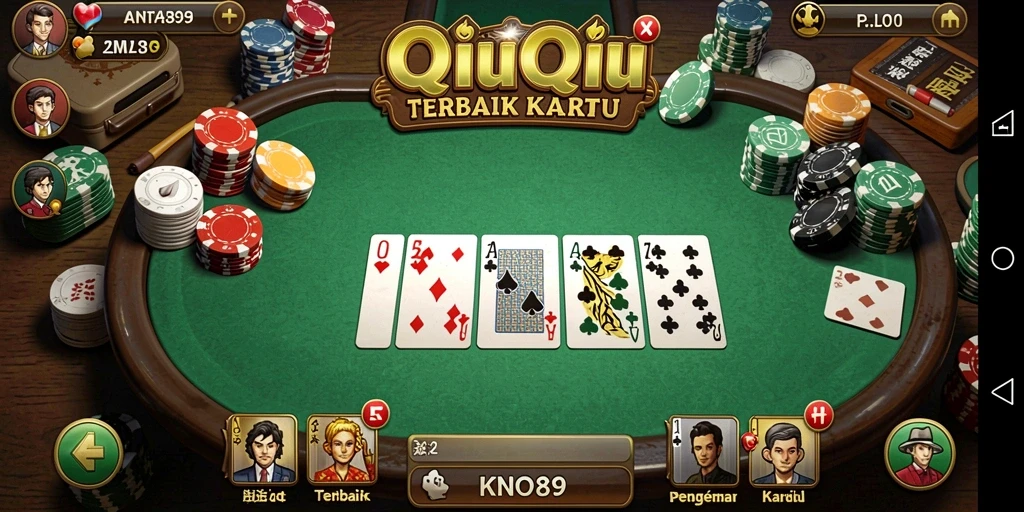 Screenshot gameplay KNO89 menampilkan aksi seru permainan QiuQiu.