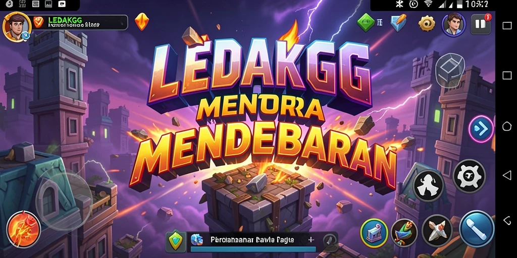 Gameplay menarik LEDAKGG dengan berbagai jenis menara dan musuh.