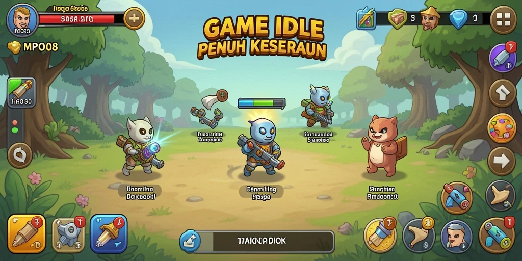 Screenshot MPO08 menampilkan karakter dalam mode Idle yang santai.