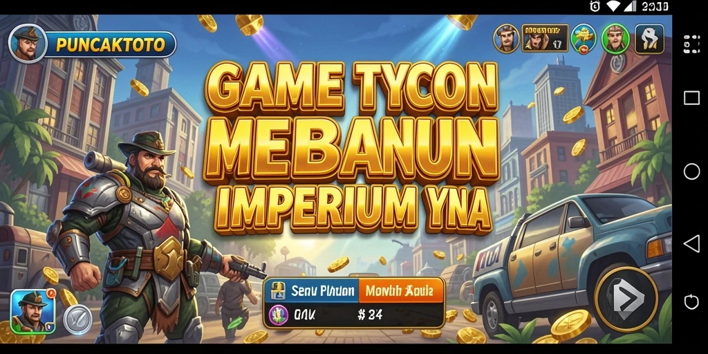 Screenshot gameplay PUNCAKTOTO menampilkan bisnis yang sedang berkembang.