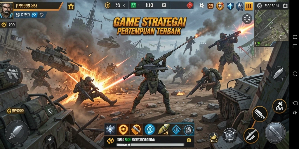 Screenshot gameplay RR999, menunjukkan strategi pertempuran yang mendebarkan.