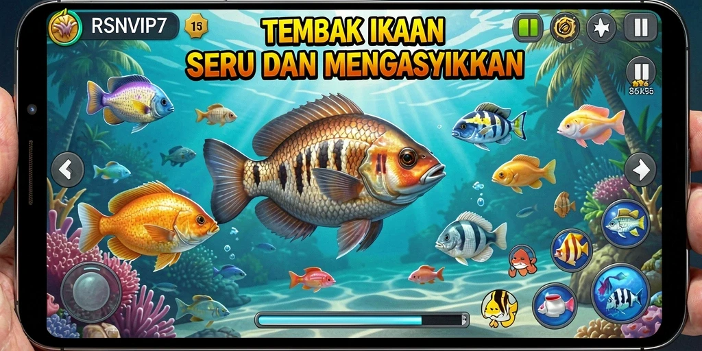 Screenshot gameplay RSNVIP7 menampilkan aksi memukau dalam Tembak Ikan.