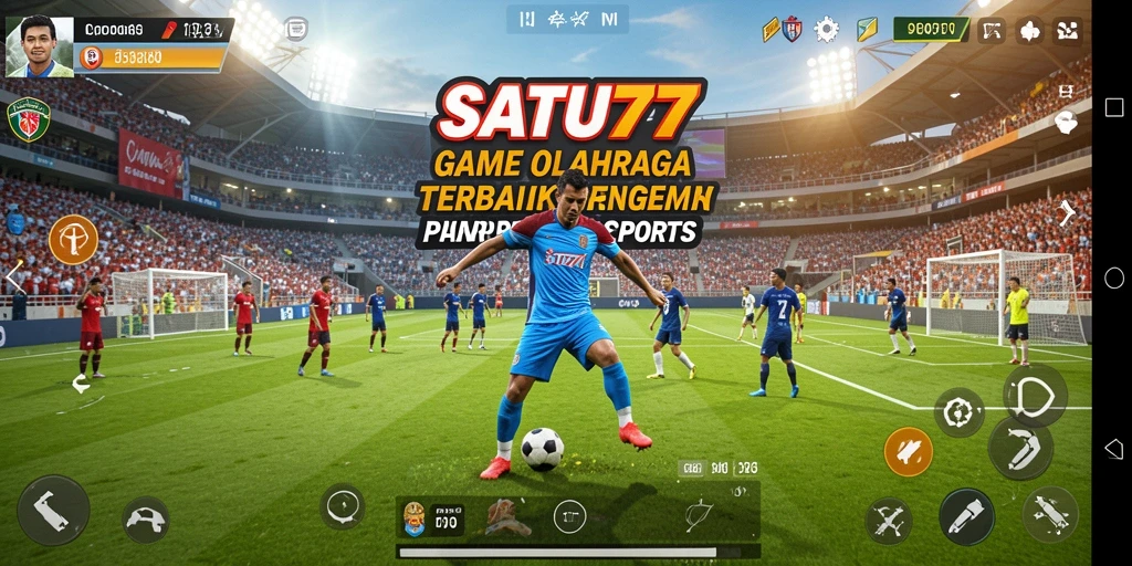 Tampilan screenshot SATU77 menampilkan aksi intens di lapangan olahraga.