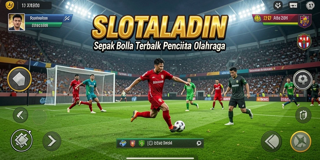 Tangkapan layar SLOTALADIN menampilkan aksi seru pertandingan sepak bola.