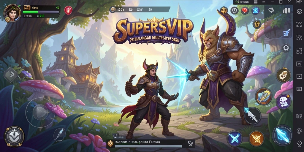 Tampilan seru gameplay MMORPG dalam SUPERSVIP yang mengagumkan.
