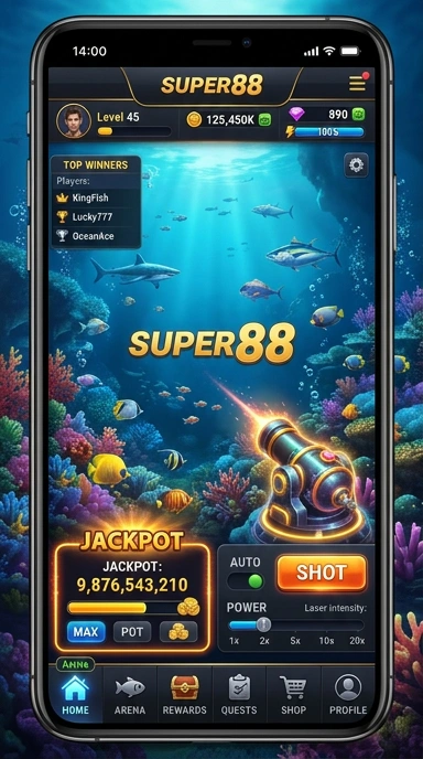 Tampilan halaman awal aplikasi super88.